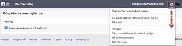 Settings Facebook Business